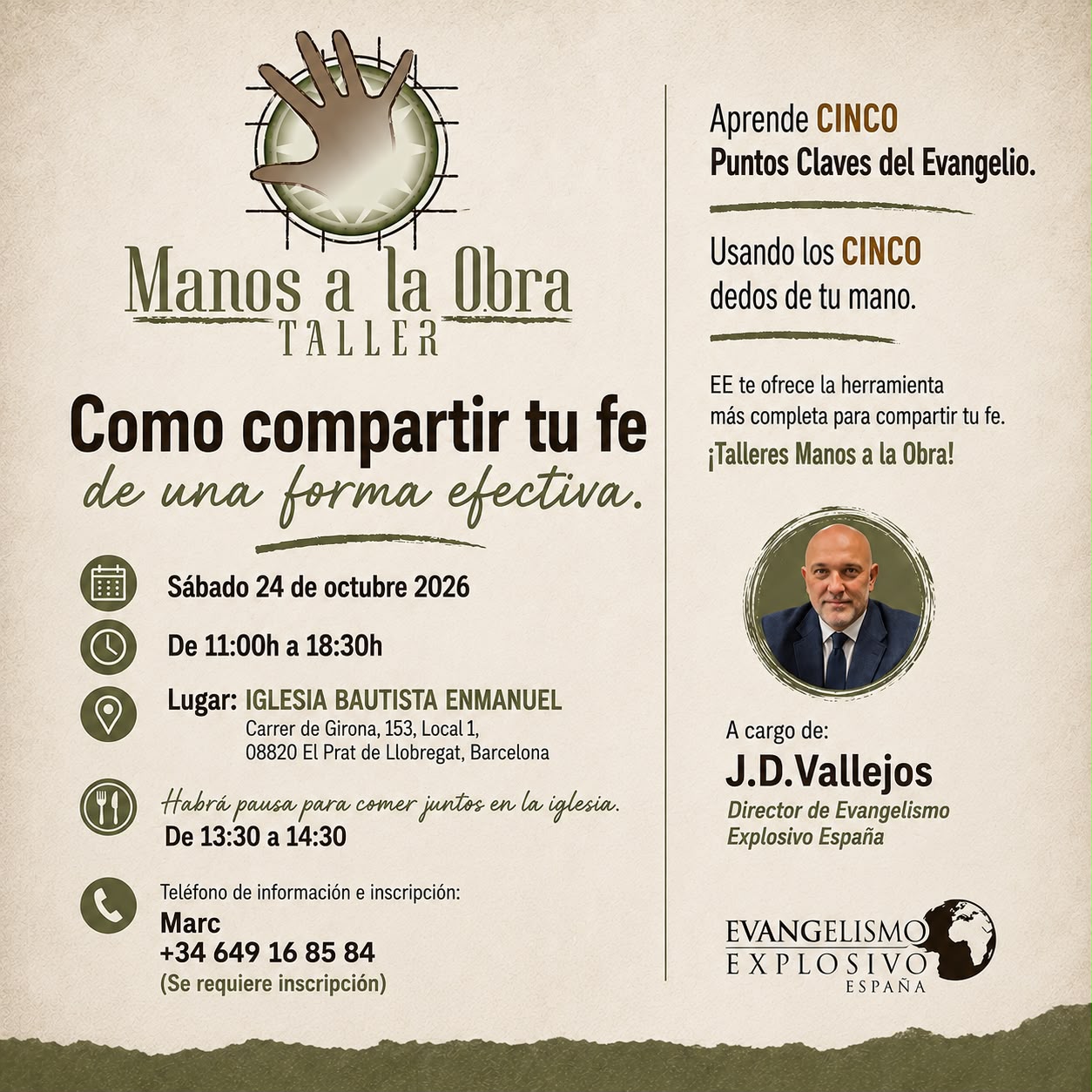 Cartel Conferencia Manos a la Obra